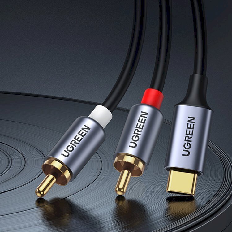 Ugreen USB Type C (male) - 2RCA (male) audio cable 1,5m gray (20193 CM451) cena un informācija | Savienotājkabeļi | 220.lv