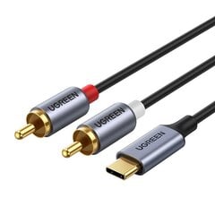 Ugreen USB Type C (male) - 2RCA (male) audio cable 1,5m gray (20193 CM451) cena un informācija | Savienotājkabeļi | 220.lv