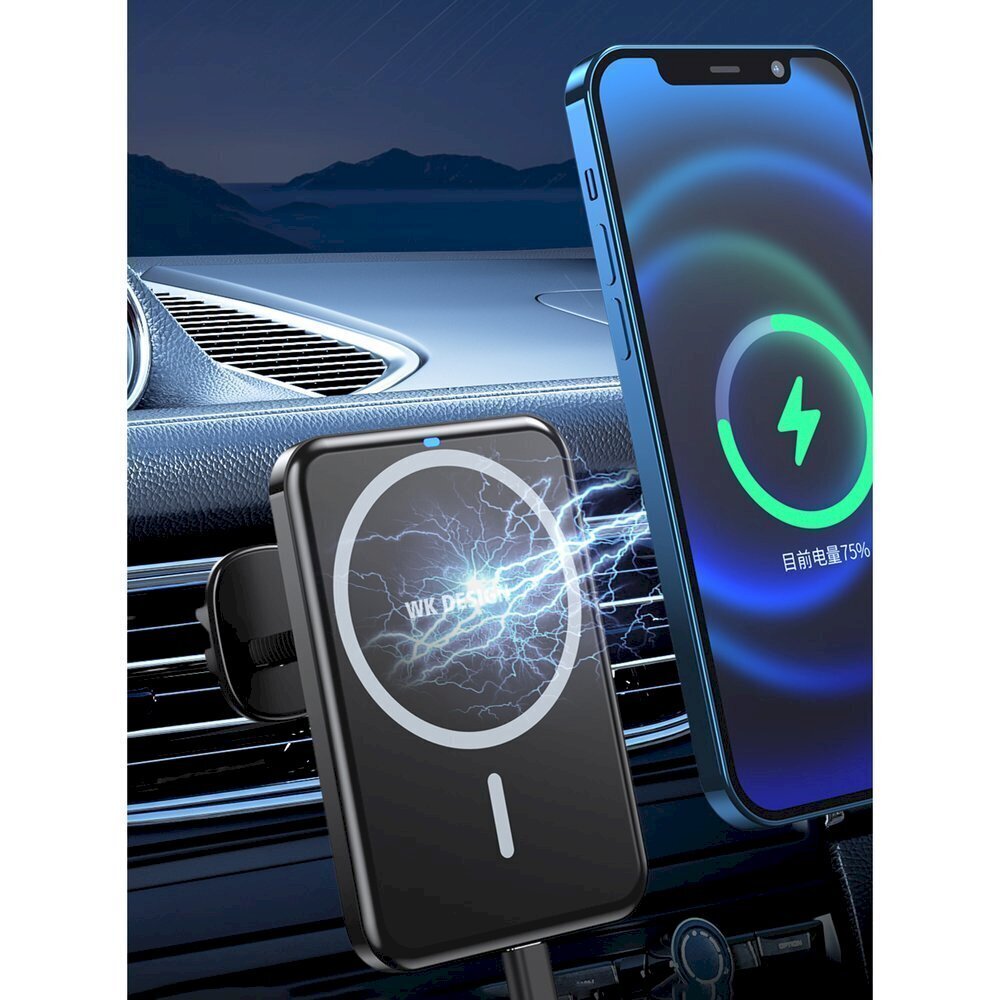 WP-U95 Upine Series Magnetic wireless charging car holder black cena un informācija | Lādētāji un adapteri | 220.lv