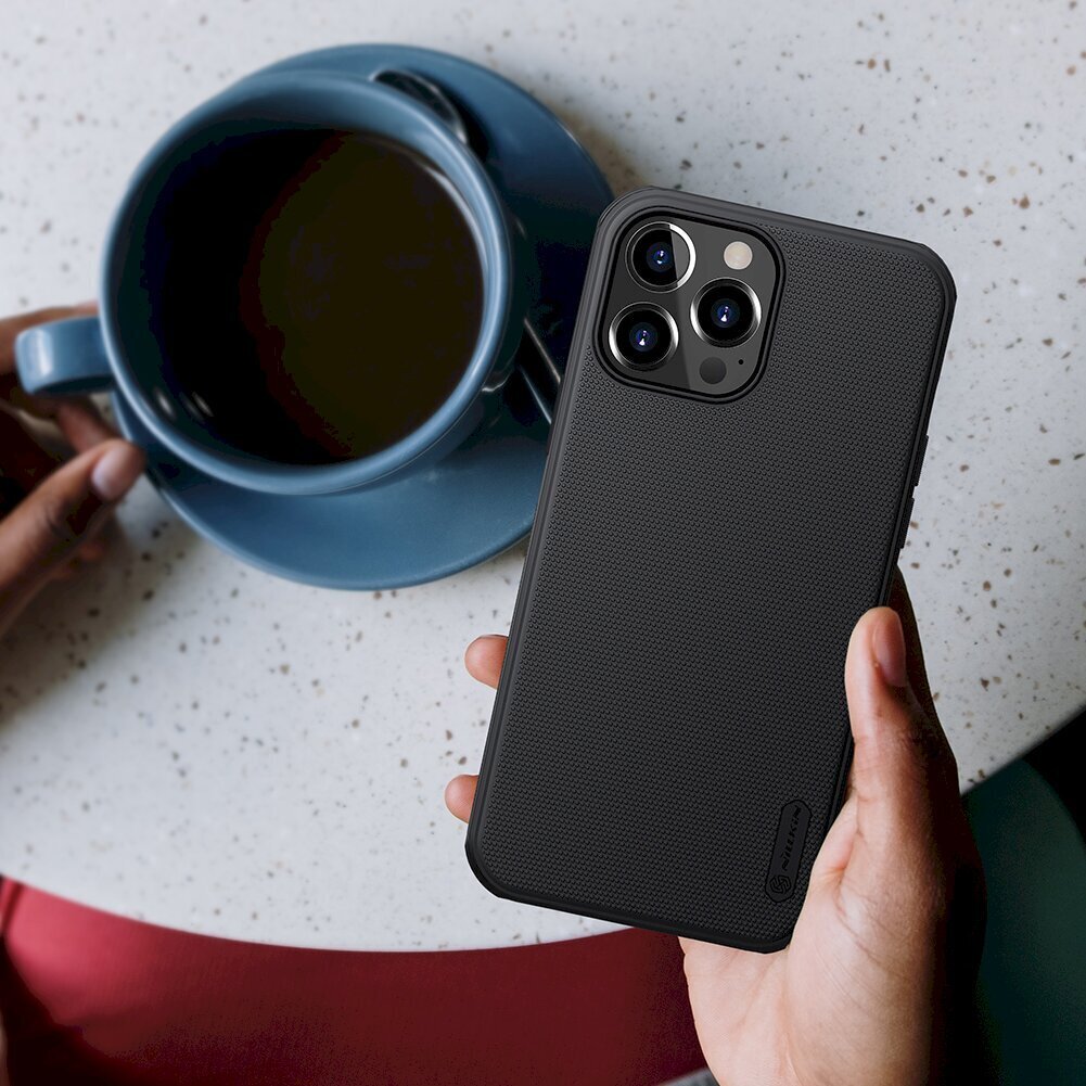 Nillkin Super Frosted Shield Pro Case durable, piemērots iPhone 13 Pro Max, melns cena un informācija | Telefonu vāciņi, maciņi | 220.lv
