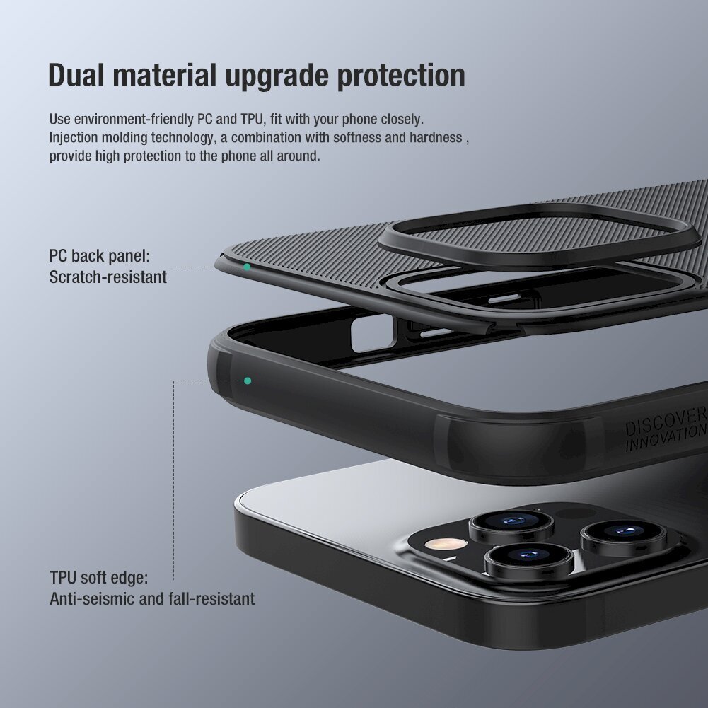 Nillkin Super Frosted Shield Pro Case durable, piemērots iPhone 13 Pro Max, melns cena un informācija | Telefonu vāciņi, maciņi | 220.lv