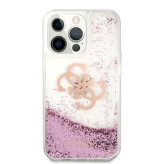 GUHCP13LLG4GPI Guess TPU Big 4G Liquid Glitter Pink Case for iPhone 13 Pro Transparent цена и информация | Чехлы для телефонов | 220.lv
