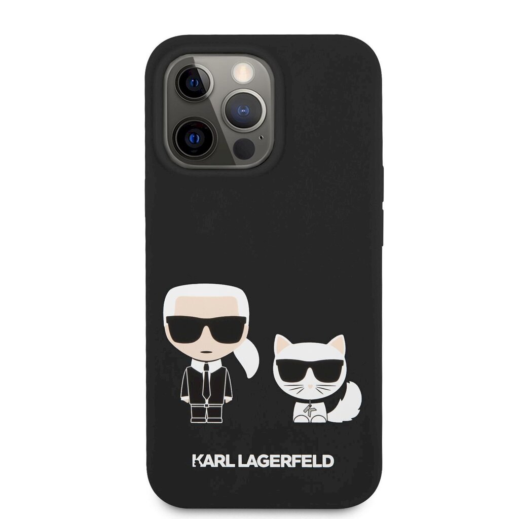 KLHCP13LSSKCK Karl Lagerfeld and Choupette Liquid Silicone Case for iPhone 13 Pro Black cena un informācija | Telefonu vāciņi, maciņi | 220.lv