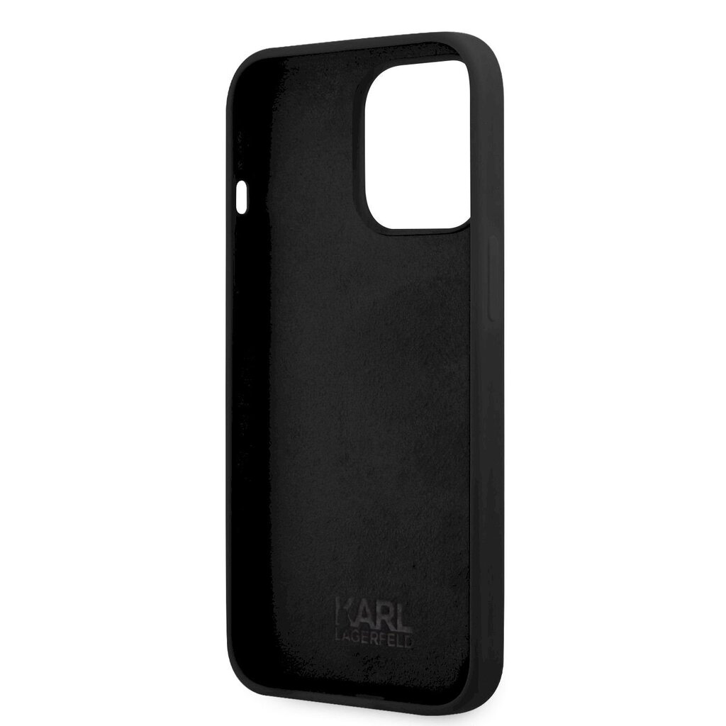 KLHCP13LSSKCK Karl Lagerfeld and Choupette Liquid Silicone Case for iPhone 13 Pro Black cena un informācija | Telefonu vāciņi, maciņi | 220.lv