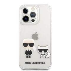 KLHCP13XCKTR Karl Lagerfeld PC/TPU Ikonik Karl and Choupette Case for iPhone 13 Pro Max Transparent cena un informācija | Telefonu vāciņi, maciņi | 220.lv