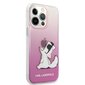 KLHCP13LCFNRCPI Karl Lagerfeld PC/TPU Choupette Eat Case for iPhone 13 Pro Pink cena un informācija | Telefonu vāciņi, maciņi | 220.lv