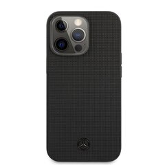 MEHCP13LMBLBK Mercedes Genuine Leather Meshed Hard Case for iPhone 13 Pro Black цена и информация | Чехлы для телефонов | 220.lv