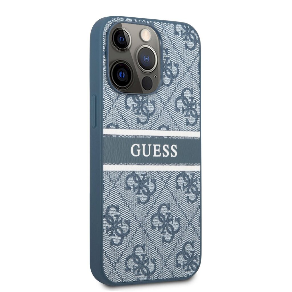 Чехол для телефона GUHCP13L4GDBL Guess PU 4G Printed Stripe Case for iPhone  13 Pro Blue цена | 220.lv