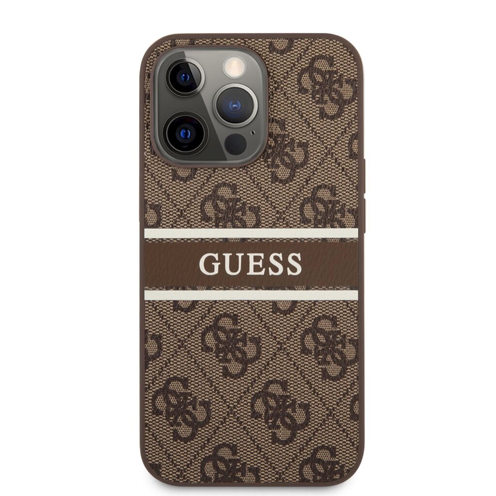 GUHCP13L4GDBR Guess PU 4G Printed Stripe Case for iPhone 13 Pro Brown цена и информация | Telefonu vāciņi, maciņi | 220.lv