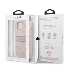 GUHCP13S4GDPI Guess PU 4G Printed Stripe Case for iPhone 13 Mini Pink cena un informācija | Telefonu vāciņi, maciņi | 220.lv