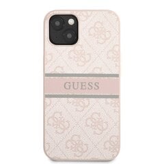 GUHCP13S4GDPI Guess PU 4G Printed Stripe Case for iPhone 13 Mini Pink cena un informācija | Telefonu vāciņi, maciņi | 220.lv