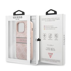 GUHCP13L4GDPI Guess PU 4G Printed Stripe Case for iPhone 13 Pro Pink cena un informācija | Telefonu vāciņi, maciņi | 220.lv