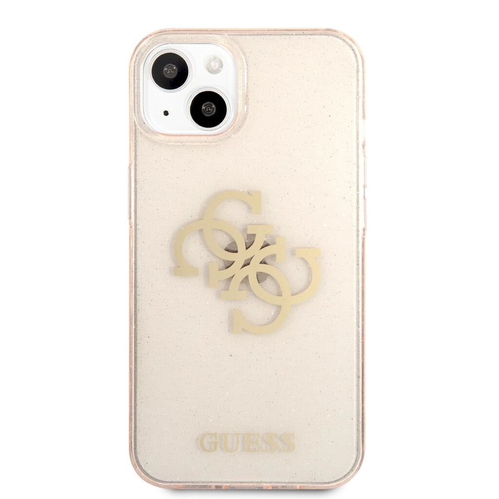 GUHCP13SPCUGL4GGO Guess TPU Big 4G Full Glitter Case for iPhone 13 Mini Gold cena un informācija | Telefonu vāciņi, maciņi | 220.lv