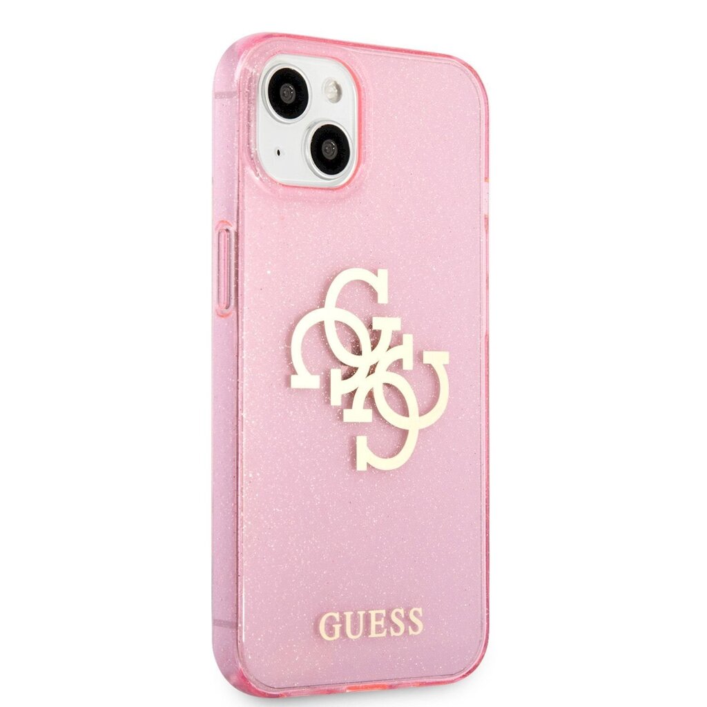 GUHCP13SPCUGL4GPI Guess TPU Big 4G Full Glitter Case for iPhone 13 Mini Pink cena un informācija | Telefonu vāciņi, maciņi | 220.lv