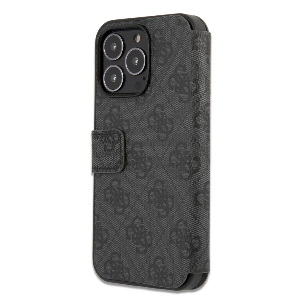 GUBKP13L4GMGGR Guess PU 4G Metal Logo Book Case for iPhone 13 Pro Grey cena un informācija | Telefonu vāciņi, maciņi | 220.lv