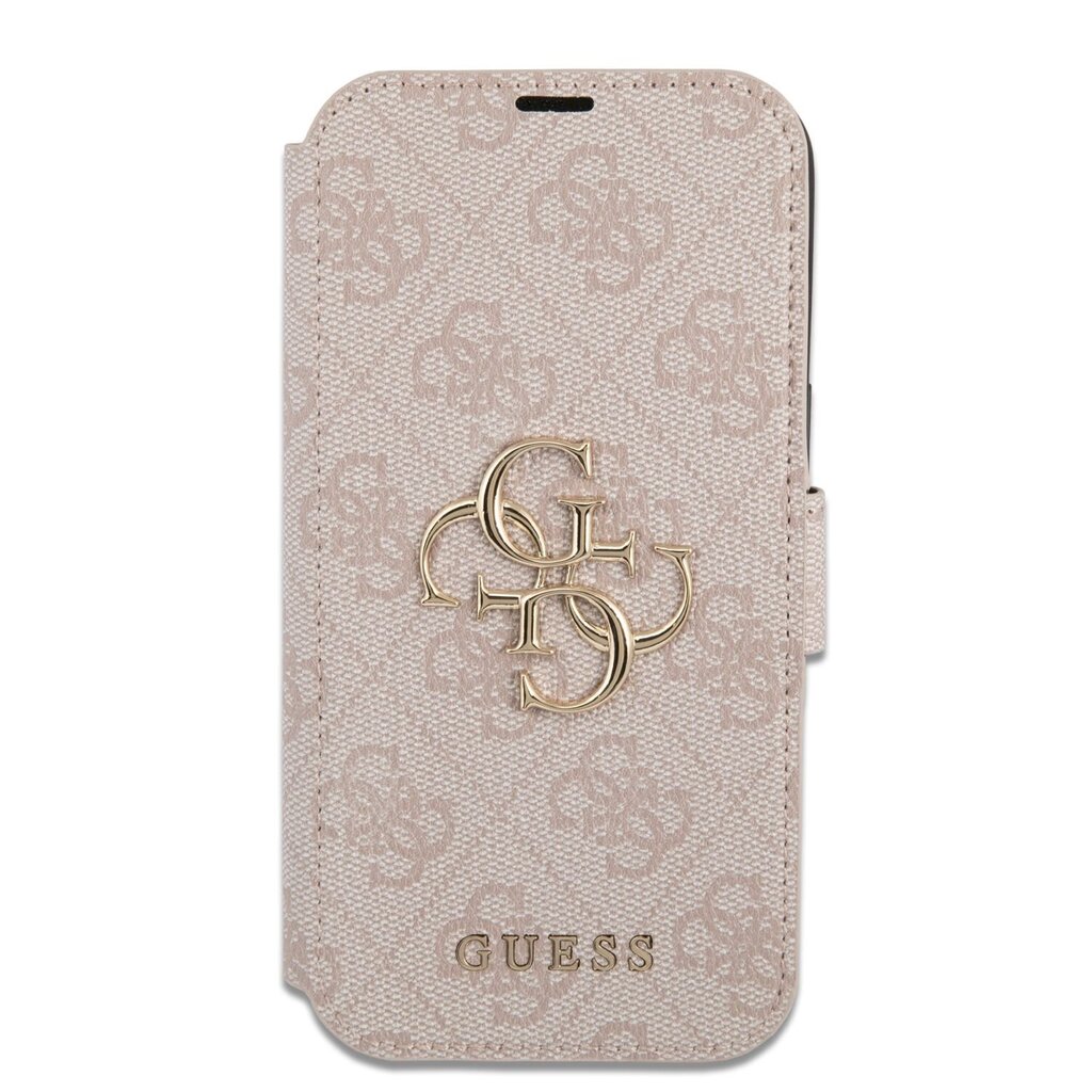 GUBKP13L4GMGPI Guess PU 4G Metal Logo Book Case for iPhone 13 Pro Pink cena un informācija | Telefonu vāciņi, maciņi | 220.lv