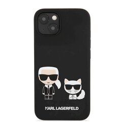 KLHCP13MSSKCK Karl Lagerfeld and Choupette Liquid Silicone Case for iPhone 13 Black cena un informācija | Telefonu vāciņi, maciņi | 220.lv