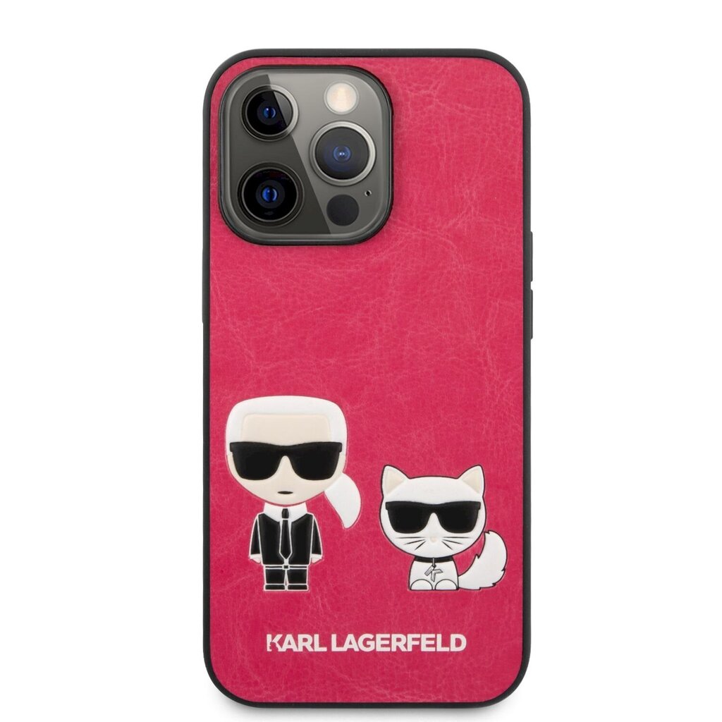 KLHCP13LPCUSKCP Karl Lagerfeld and Choupette PU Leather Case for iPhone 13 Pro Fuchsia cena un informācija | Telefonu vāciņi, maciņi | 220.lv