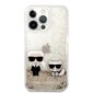 KLHCP13XGKCD Karl Lagerfeld Liquid Glitter Karl and Choupette Case for iPhone 13 Pro Max Gold cena un informācija | Telefonu vāciņi, maciņi | 220.lv