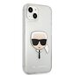 KLHCP13SKHTUGLS Karl Lagerfeld TPU Full Glitter Karl Head Case for iPhone 13 mini Silver cena un informācija | Telefonu vāciņi, maciņi | 220.lv