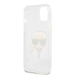 KLHCP13SKHTUGLS Karl Lagerfeld TPU Full Glitter Karl Head Case for iPhone 13 mini Silver cena un informācija | Telefonu vāciņi, maciņi | 220.lv