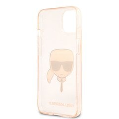 KLHCP13MKHTUGLGO Karl Lagerfeld TPU Full Glitter Karl Head Case for iPhone 13 Gold cena un informācija | Telefonu vāciņi, maciņi | 220.lv