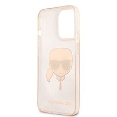 Чехол KLHCP13XKHTUGLGO Karl Lagerfeld TPU Full Glitter Karl Head Case for iPhone 13 Pro Max Gold цена и информация | Чехлы для телефонов | 220.lv