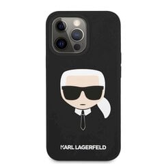 Чехол KLHCP13XSLKHBK Karl Lagerfeld Liquid Silicone Karl Head Case for iPhone 13 Pro Max Black цена и информация | Чехлы для телефонов | 220.lv