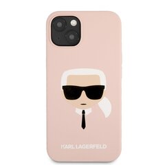 KLHCP13MSLKHPI Karl Lagerfeld Liquid Silicone Karl Head Case for iPhone 13 Light Pink cena un informācija | Telefonu vāciņi, maciņi | 220.lv