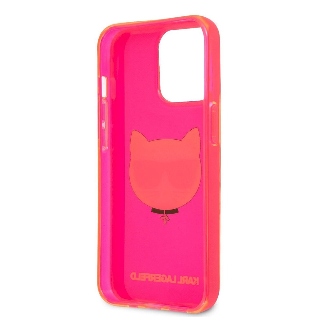 KLHCP13LCHTRP Karl Lagerfeld TPU Choupette Head Case for iPhone 13 Pro Fluo Pink cena un informācija | Telefonu vāciņi, maciņi | 220.lv