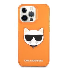 KLHCP13XCHTRO Karl Lagerfeld TPU Choupette Head Case for iPhone 13 Pro Max Fluo Orange cena un informācija | Telefonu vāciņi, maciņi | 220.lv