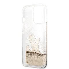 KLHCP13LGCFD Karl Lagerfeld Liquid Glitter Choupette Eat Case for iPhone 13 Pro Gold cena un informācija | Telefonu vāciņi, maciņi | 220.lv