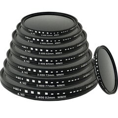 Regulējams ND2-400 filtrs, 49 mm nd2-400 (neutral density 1-8.6 Stops), rise-uk цена и информация | Фильтры | 220.lv