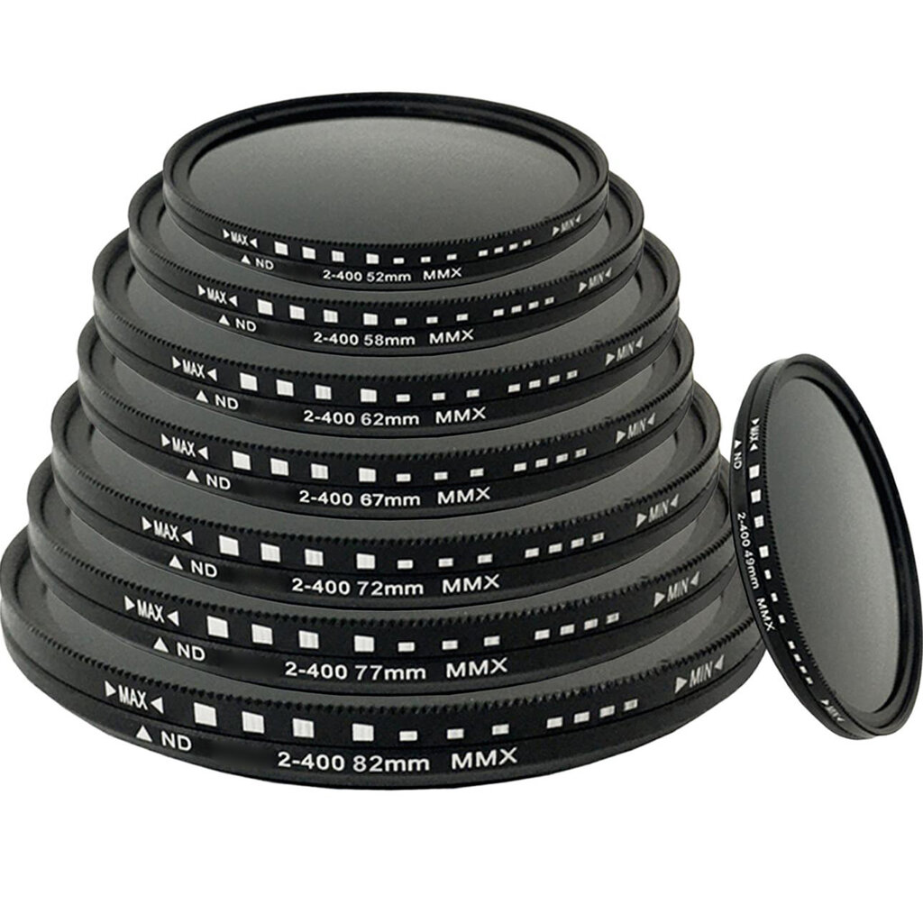 Regulējams ND2-400 filtrs, 49 mm nd2-400 (neutral density 1-8.6 Stops), rise-uk cena un informācija | Filtri | 220.lv