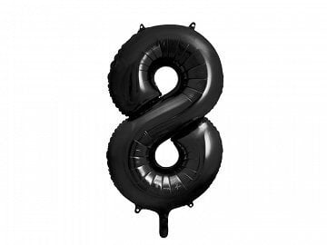 Folijas balons - Cipars “8”, 86 cm, melns cena un informācija | Baloni | 220.lv