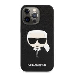 KLHCP13LSAKHBK Karl Lagerfeld PU Saffiano Karl Head Case for iPhone 13 Pro Black цена и информация | Чехлы для телефонов | 220.lv