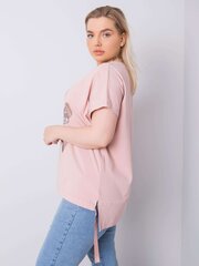 бледно-розовая хлопковая блуза больших размеров с принтом цена и информация | Женские блузки, рубашки | 220.lv