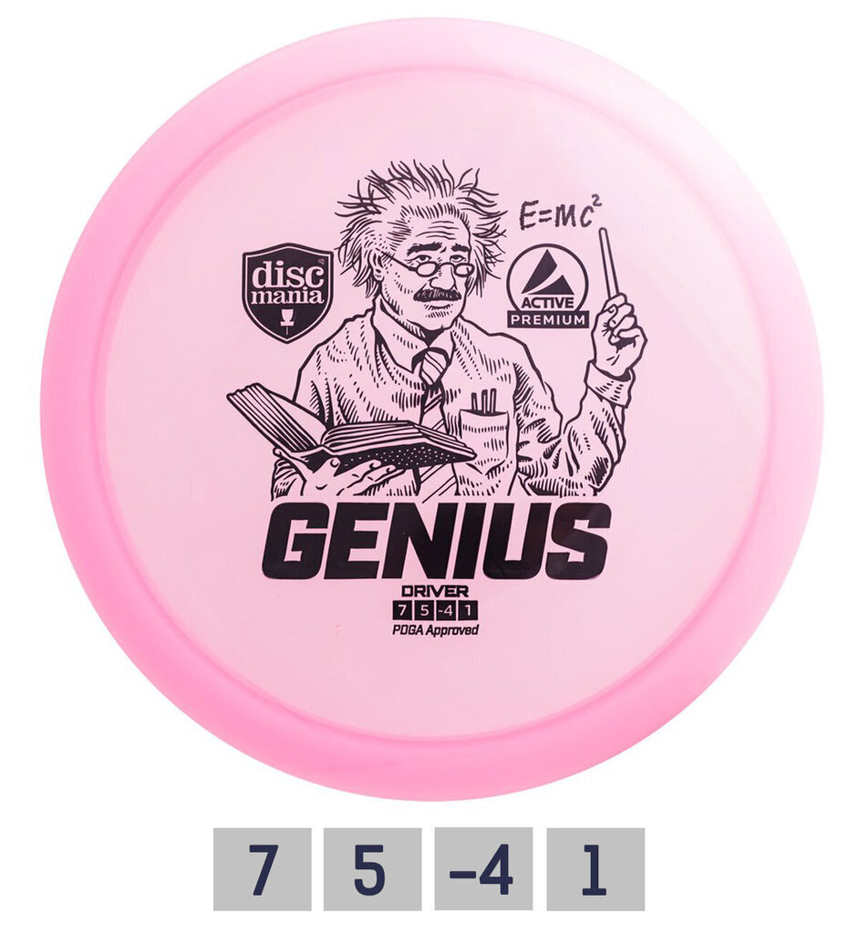 Disku golfa disks Discmania Fairway Driver PREMIUM GENIUS 7/5/-4/1, rozā cena un informācija | Disku golfs | 220.lv