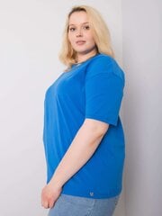 Tumši zils plus izmēra kokvilnas t-krekls. Dark blue XL cena un informācija | Blūzes, sieviešu krekli | 220.lv