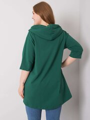 Tumši zaļš sieviešu plus izmēra sporta krekls ar rāvējslēdzēju. Dark green Universalus cena un informācija | Jakas sievietēm | 220.lv