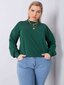 Tumši zaļš vienkāršs plus izmēra sporta krekls. Dark green XXXL цена и информация | Jakas sievietēm | 220.lv