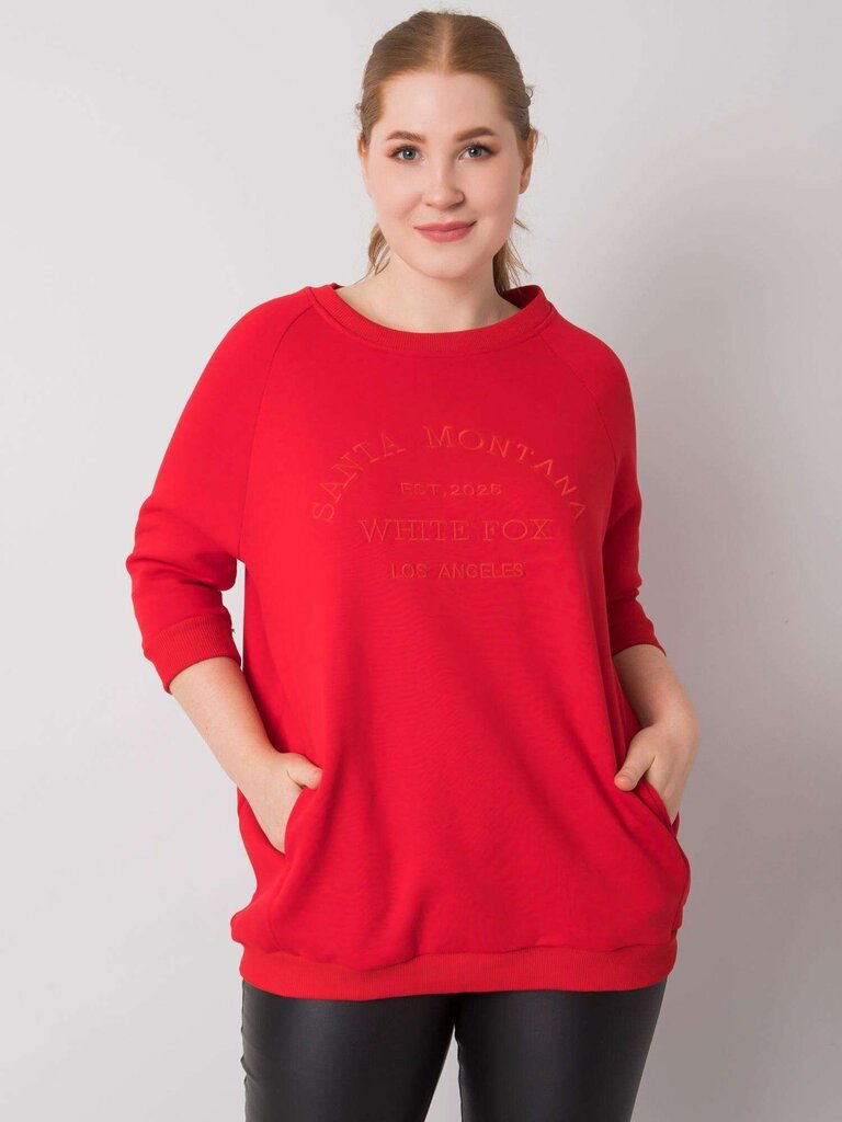 Sieviešu plus izmēra sarkans sporta krekls. Red Universāls cena un informācija | Jakas sievietēm | 220.lv