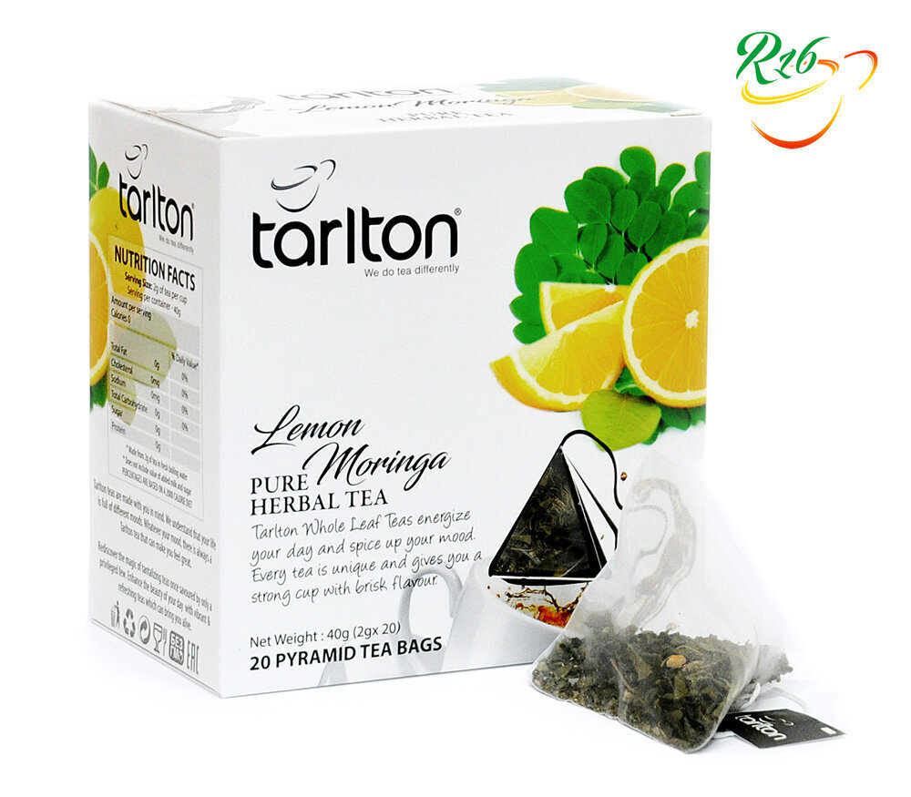 Augu tēja CITRONS MORINGA, TARLTON, Pyramid, LEMON MORINGA - Whole Leaf herbal tea, 2 g x 20 gab. cena un informācija | Tēja | 220.lv