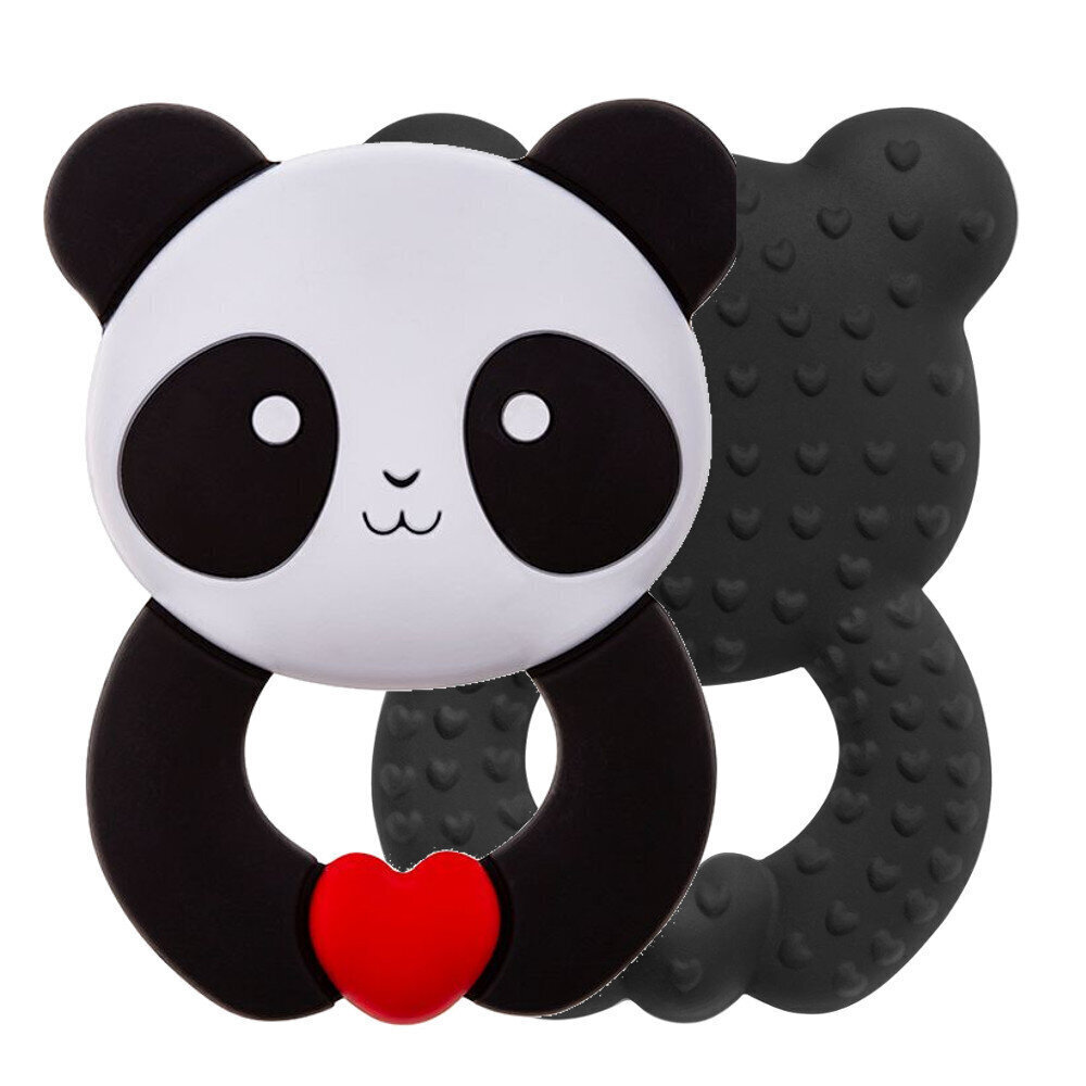 Akuku silikona graužamā rotaļlieta Panda, A0055 цена и информация | Zobu riņķi | 220.lv
