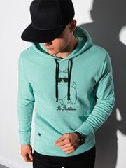 Piparmētru zaļš džemperis ar kapuci "No ProbLlama" B1154 -45482-XXL cena un informācija | Vīriešu jakas | 220.lv