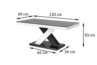 Журнальный столик Xenon Lux Mini czarny polysk bialy polysk цена и информация | Hubertus Мебель для гостиной | 220.lv