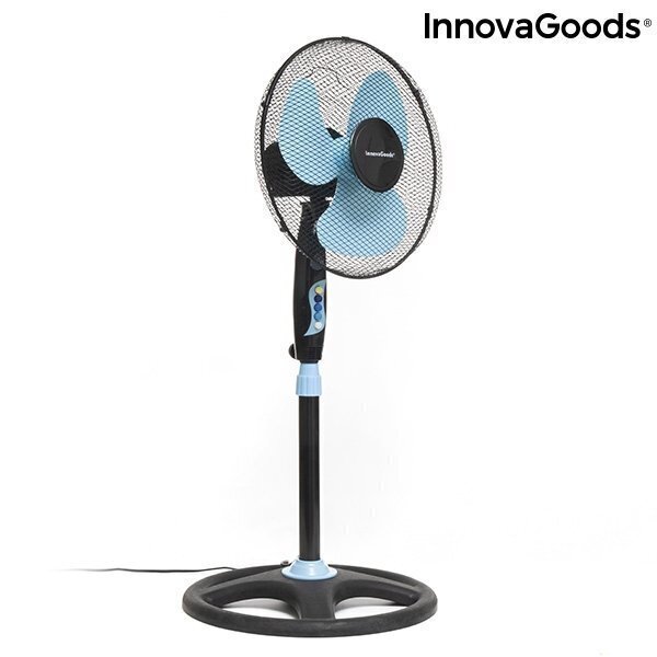 InnovaGoods grīdas ventilators Ø 40 CM 50W melns/zils цена и информация | Ventilatori | 220.lv