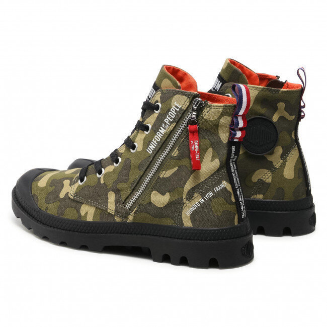 Palladium zābaki PAMPA HI OUTZIP UNIFORM OF THE PEOPLE / Camouflage цена и информация | Vīriešu kurpes, zābaki | 220.lv