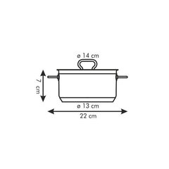 Tescoma katls ar vāku, 14 cm, 1 l цена и информация | Кастрюли, скороварки | 220.lv