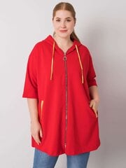 Sieviešu sarkans plus izmēra sporta krekls ar rāvējslēdzēju. Red Universalus cena un informācija | Jakas sievietēm | 220.lv